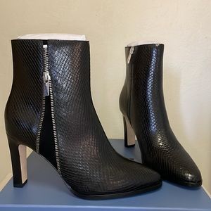 PAIGE Cami Black Snake Textured Booties, Size 9 - NWT